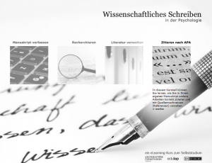 Startseite des Selbstlernkurses "Wissenschaftliches Schreiben in der Psychologie" (licensed by Dr. R. v. Wartburg, S. Steinbacher,   R. Wittmer (CC BY-NC-SA 2.5 CH))