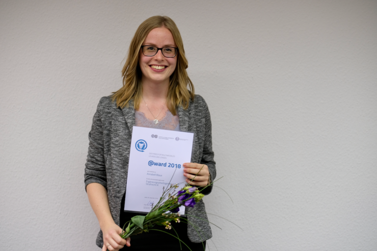 Preisträgerin des @ward für Projekte in der Konzeptionsphase 2018 Annabell Blaue (Foto: Benjamin Abicht)