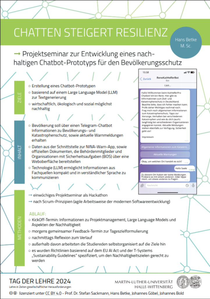 Vorschau des Posters zum Projektseminar „Chatten steigert Resilienz" 