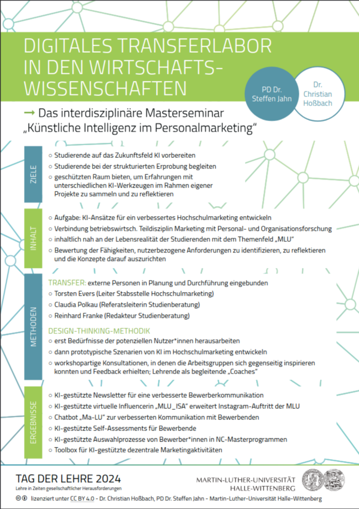 Vorschau des Posters zum „Digitalen Transferlabor in den Wirtschaftswissenschaften“